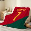 1PC Cr7 Patterned Flannel Blanket Suitable For All Seasons For Home Decor Warmth And Comfort Gifts Holiday Present