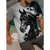 Daily Breathable Versatile Top Short Sleeve Men's Animal Print Comfort T-Shirt Casual T-Shirts Men’s