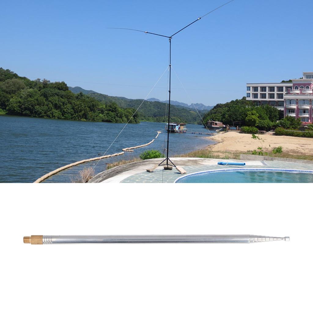 Shortwave Antenna 10mm Thread Diameter 7MHz‑50MHz Anti Overlap Sleeve Telescopic Antenna Maximum 2.5m for Radio Communicating
