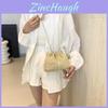 Stylish Casual Summer Bucket Bag For Women With Woven Design And Chain Strap In Khaki And Beige Colors