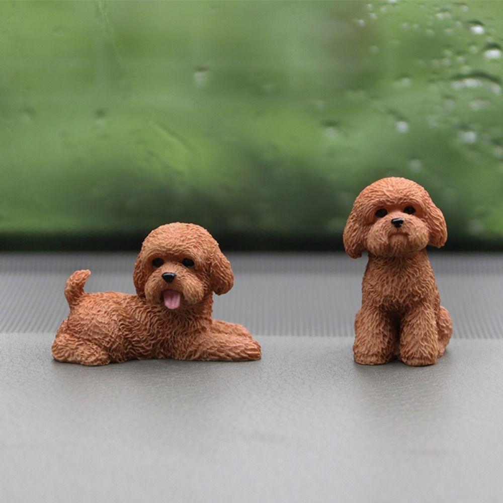 Resin Crafts Mini Animal Ornament Puppy Model Dog Action Figures Poodle Dog Figures  Kids Toys
