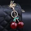 New Delicious Red Cherry Bag Charms Keychain Summer Fruits Cherries Pendant Keyring For Women Men Bag Accessories Jewelry Gift