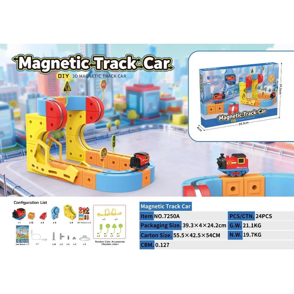 Children S Instructive Electric Magnetic Levitation Train Track Cube 3d Boys Diy Magnetic Assembly Playthings Train Car Birth Date Gifts