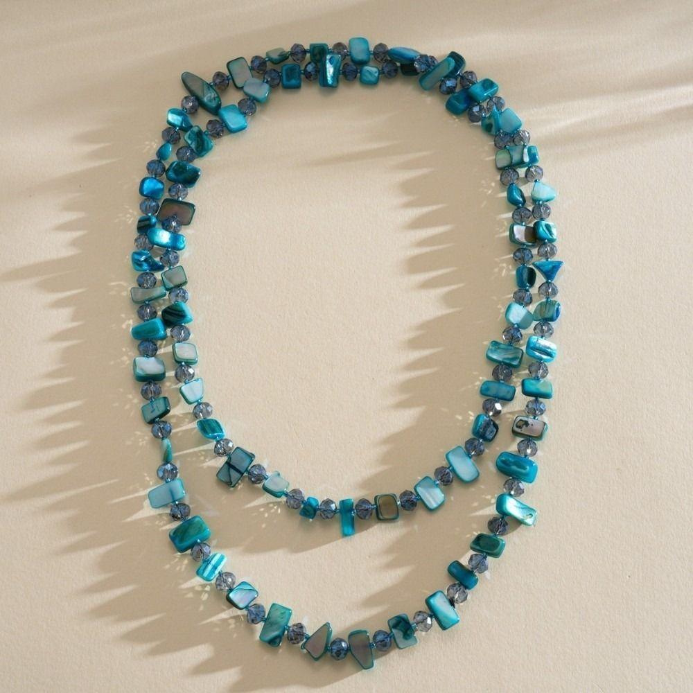 Irregular Shell Glass Shell Beaded Necklace Seaside Vacation Style Bohemia Choker Beach