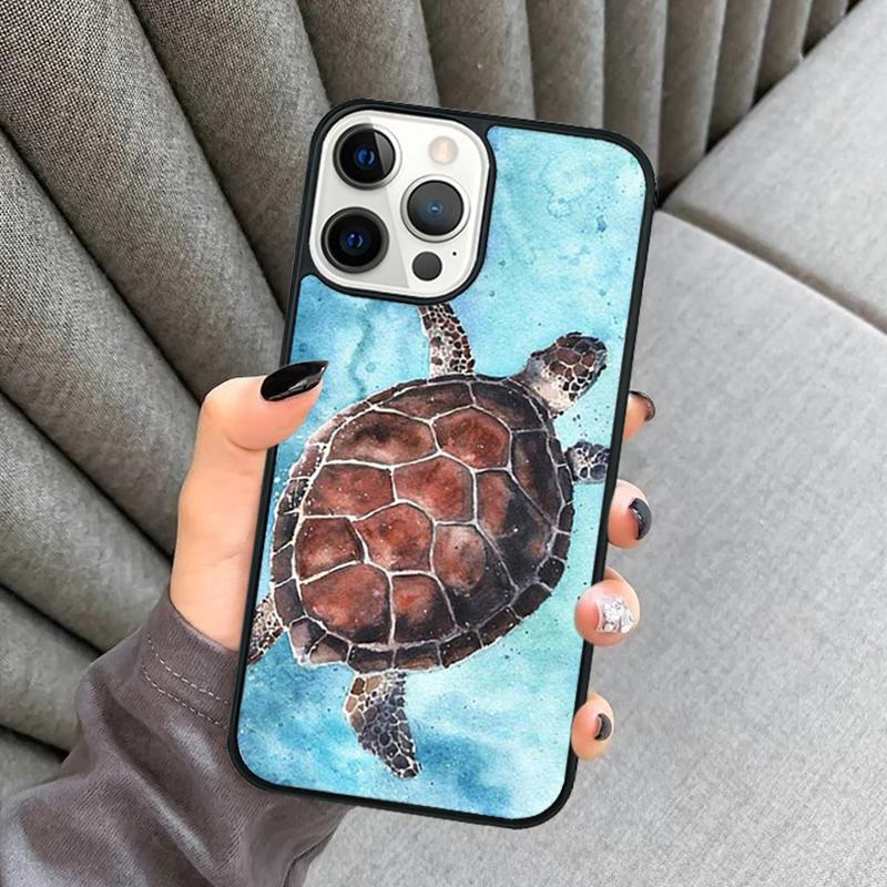 warming green turtles Phone Case For iPhone 17 Air 16 16e 15 13 14 Pro Max 11 12 Plus 2022 MAX Shell Cover coque