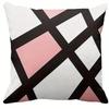 Pink Black Lines Geometric Decorative Pillowcase, Ultra-soft Polyester Material Living Room Sofa Back Car Pillowcase Decoration
