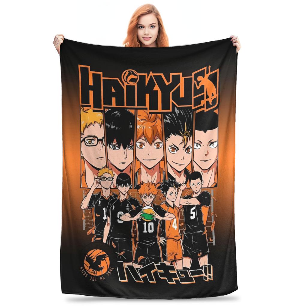Hinata Shoyo Haikyuu  Knitted Blankets  Fleece Throw Blanket Summer Air Conditioning Printed Soft Warm Bedspreads,