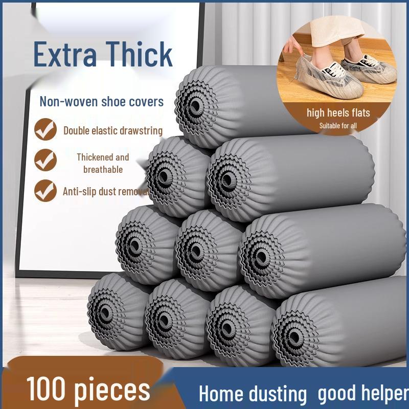 Rutschfeste, staubdichte Überschuhe für Erwachsene - Dick, verschleißfest, Einweg-Vliesstoff für den Innenbereich