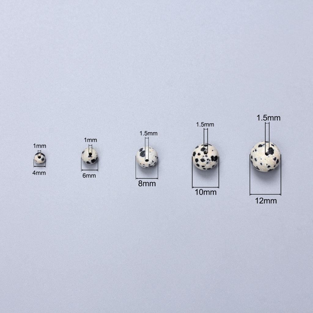 60-20pcs 4 6 8 10 12MM Speckle Natural Stone Dalmation Jasper Round Beads For Jewelry Making Bracelet Necklace Accessories