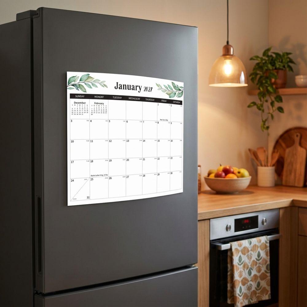 Tear Off Pages 2027 Magnetic Fridge Calendar 18 Monthly Magnetic Notepad Calendar School