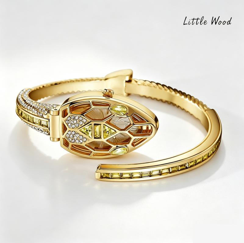 LITTLE WOOD Nuovo Braccialetto da Donna Stile Serpente Orologio da Polso Donna Orologio al Quarzo Accessori di Moda Unici Regalo per Donne