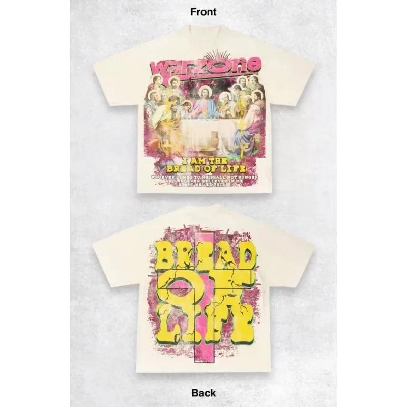 

Готическая американская стильная креативная футболка с граффити-принтом для мужчин, 100% хлопок, с круглым вырезом, Харадзюку, парная, с коротким рукавом 4XL