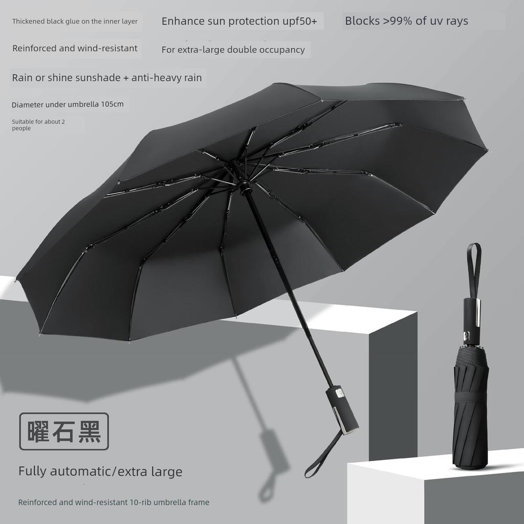 Fully Automatic Large Umbrella, Thickened and Reinforced, Foldable, Sunshade, Uv Protection, Dual-Use for Sun and Rain, Suitable for Men and Women