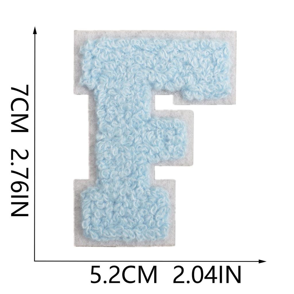 Roaring Sky 7cm Light Blue Chenille Embroidery Patch for Bags and Decor