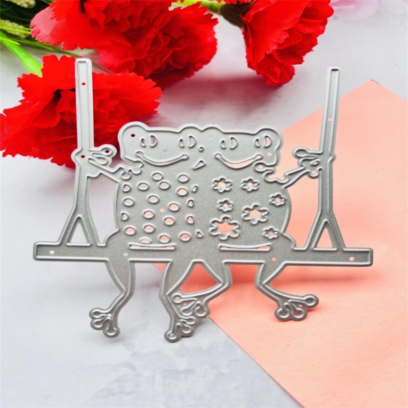 Seesaw Frog Metal Cutting Dies Scrapbooking Stencil Die Cuts Card Embossing DIY Photo Album Template Mold Decoration