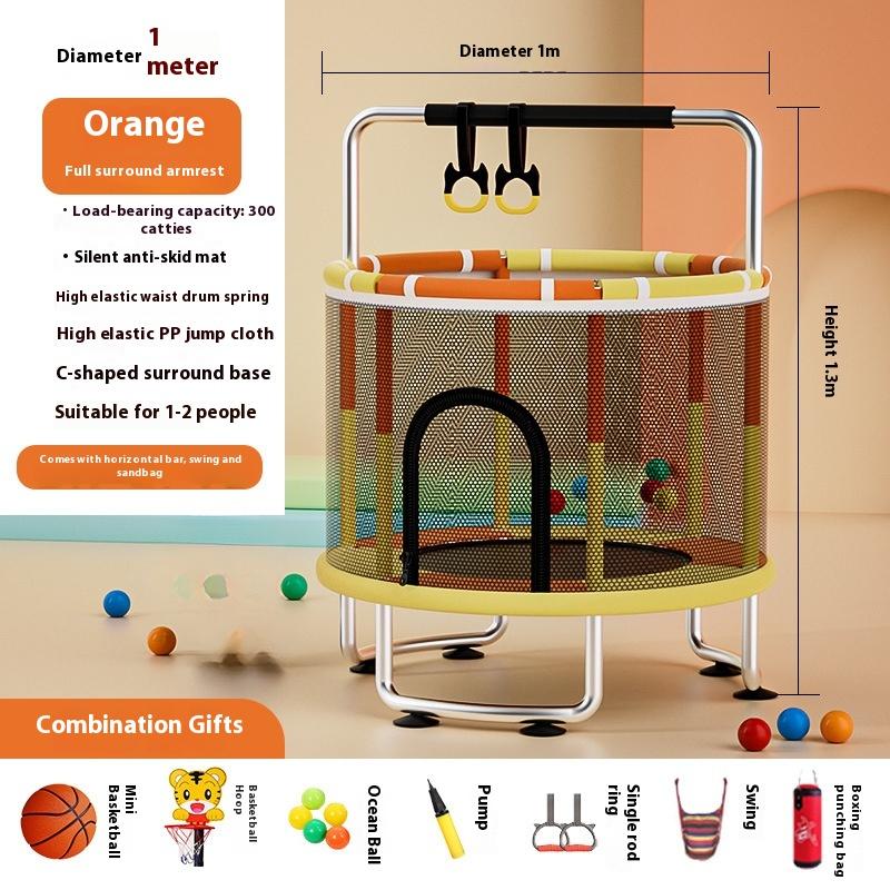 Trampoline Household Children's Indoor Baby Bouncing Bed Children's Toys Abdominal Exercising Band Protecting