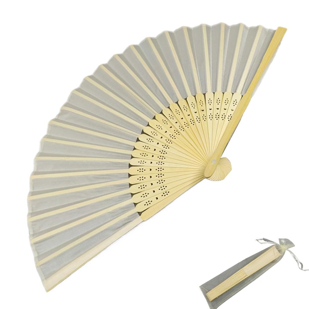 Bamboo Silk Folding Fans, Fabric Handheld Accordion Fans, Vintage Decorative Fans for Dance, Performance, Party, Wedding Decor