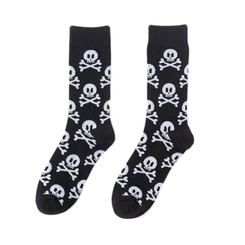 Men's Funny Skull Crew Socks Cartoon Alien Design Cotton Casual Socks Halloween Sock for Hip Hop Parties
