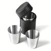 4Pcs 30ml/70ml Outdoor Practical Travel Stainless Steel Cups Mini Set Glasses for Whisky Wine with Case Portable Drinkware