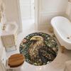 Eagle and vintage rose pattern round rug,Carpet Rug for Living Room Bedroom  Playroom ,Non-slip Floor Mat,Holiday Gifts and Birthday Gifts.