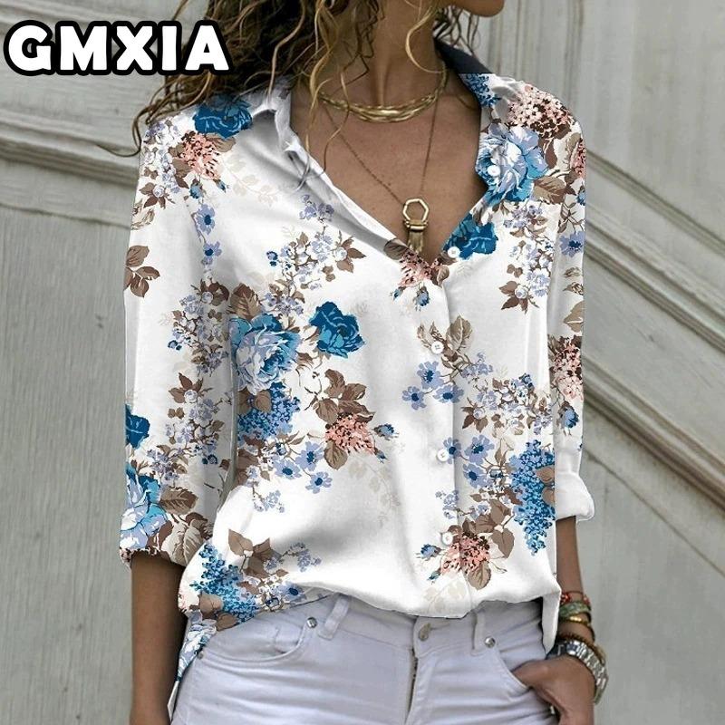 

GMXIA 38 Цветов Женские Повседневные Модные Повседневные Блузки и Рубашки с Длинным Рукавом и Воротником-Поло S