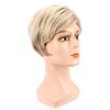 Synthetic Casual Hair Short Blonde Wig for Men Male Wig with Bangs Curly Hairstyle Natural Pixie Cut Wigs Cosplay Heat Resistant