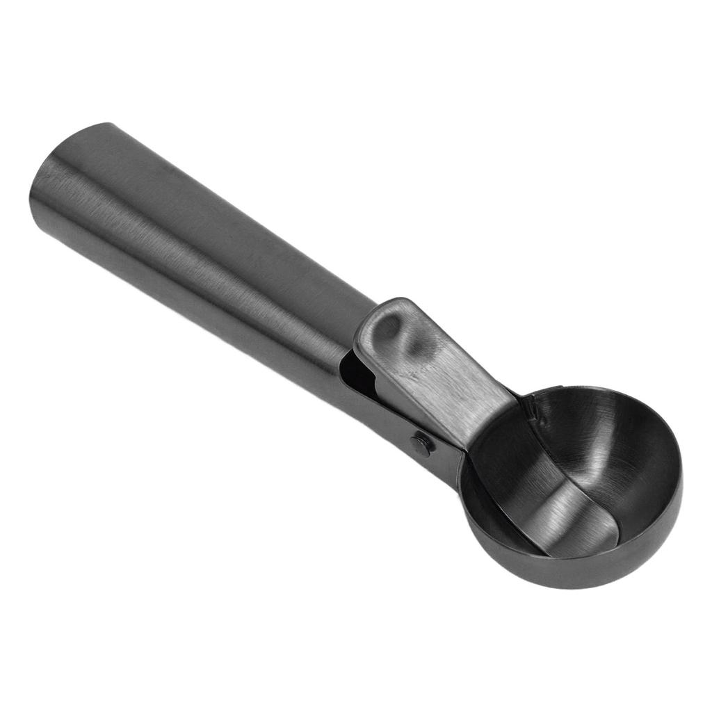 Ice Cream Scoop Dishwasher Safe Stick Proof Stainless Steel Ice Cream Ball Spoon with Trigger for Fruit Pepper Silver