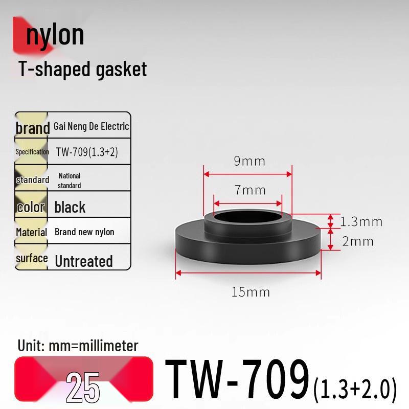 T-shaped Nylon Gasket Ring Screw Shaft Sleeve, Round Concave-Convex Insulation Pad, M2-M35
