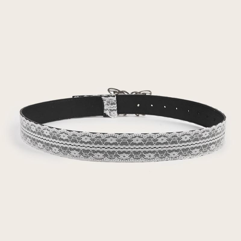 White Floral Lace Waist Belt Adjustable Sweet All-Match Waistband For Women Casual Waist Strap Decor Accessories Gifts