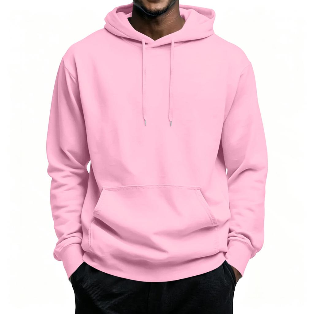 Men's Hooded Long Sleeve Casual Pullover Sweatshirt for Everyday Wear
