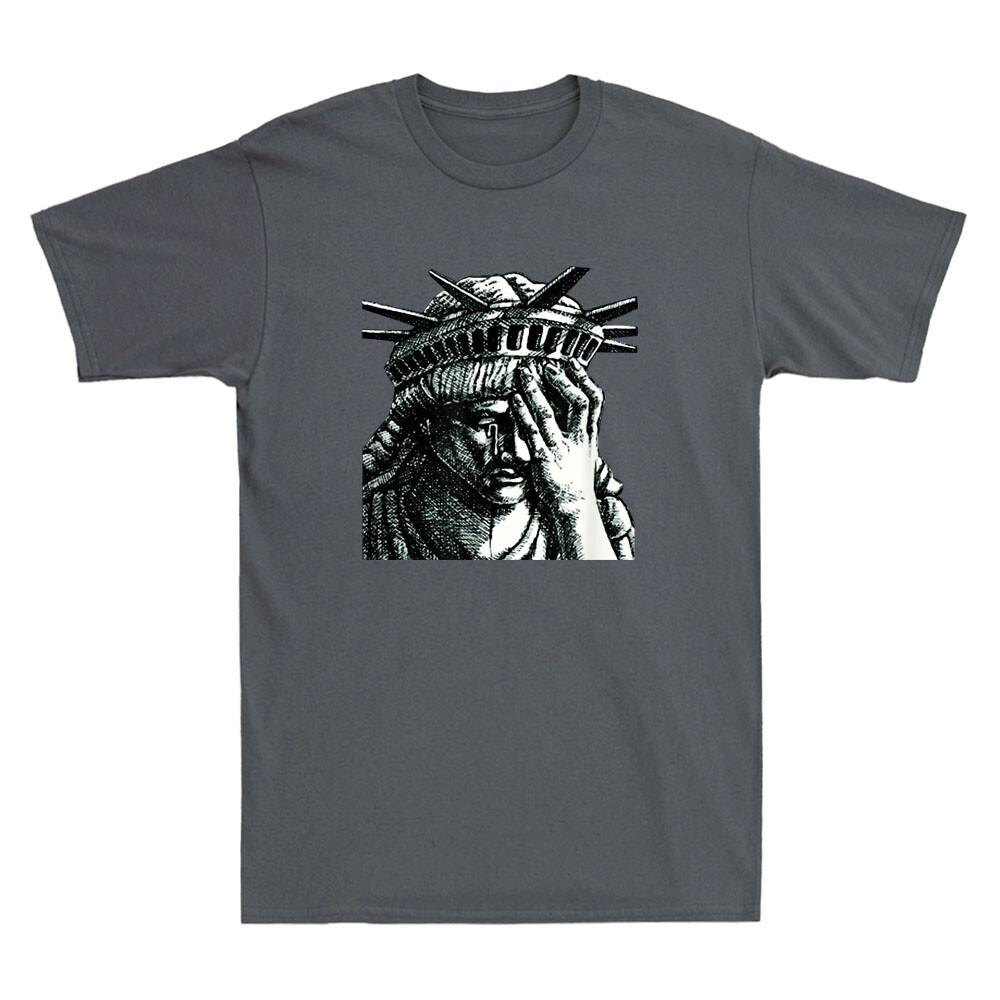 Statue of Liberty Crying Funny Meme Novelty Men s Short Sleeve T-Shirt Gift Idea XL