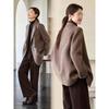 Elegant Women's Double-faced Wool Lapel Coat