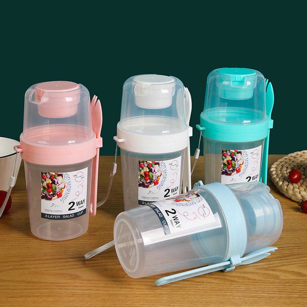Salad Shaker Cup With Fork Lid Yogurt Cup For Healthy Meals
