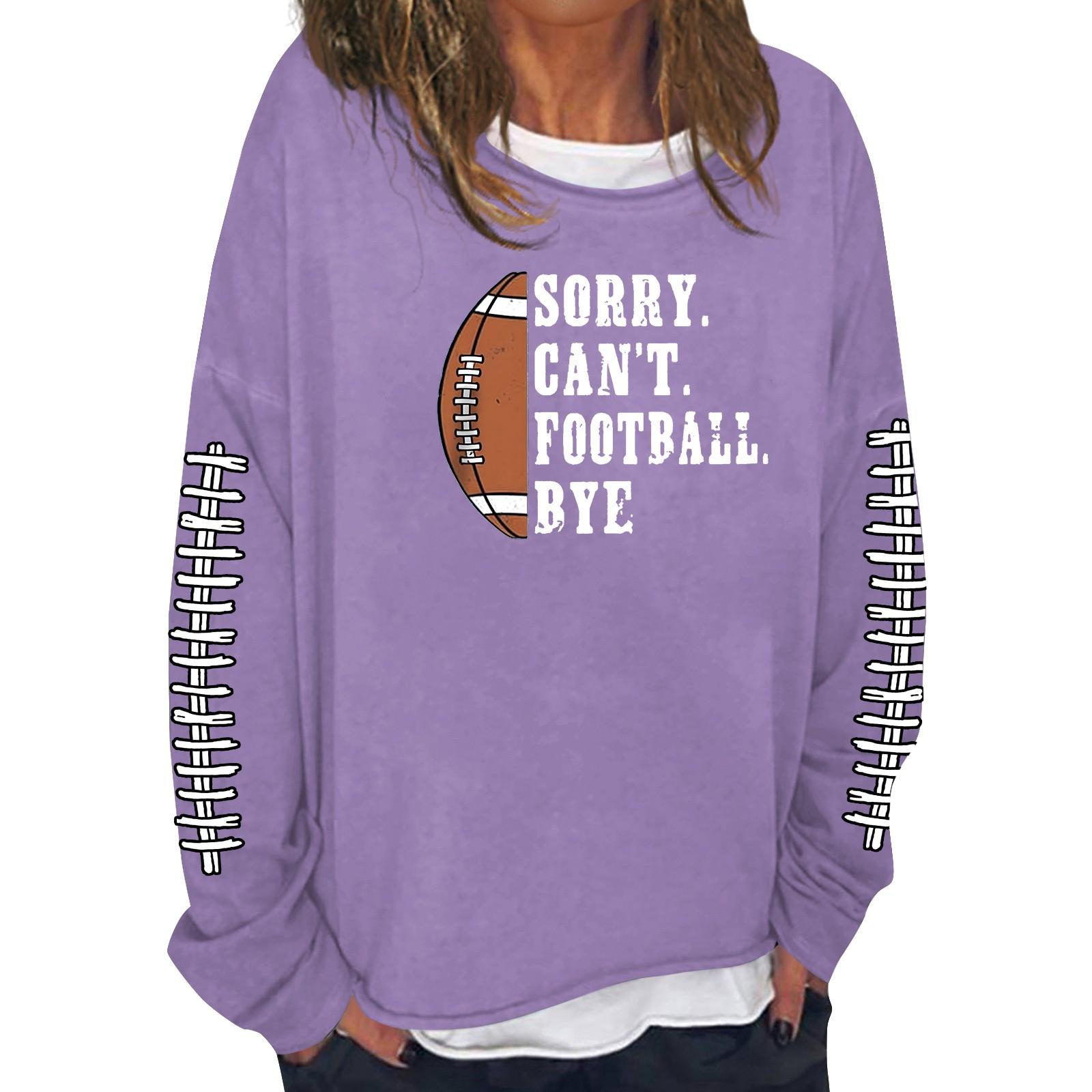 

Женская модная повседневная толстовка с длинным рукавом и круглым вырезом с принтом XL фиолетовый