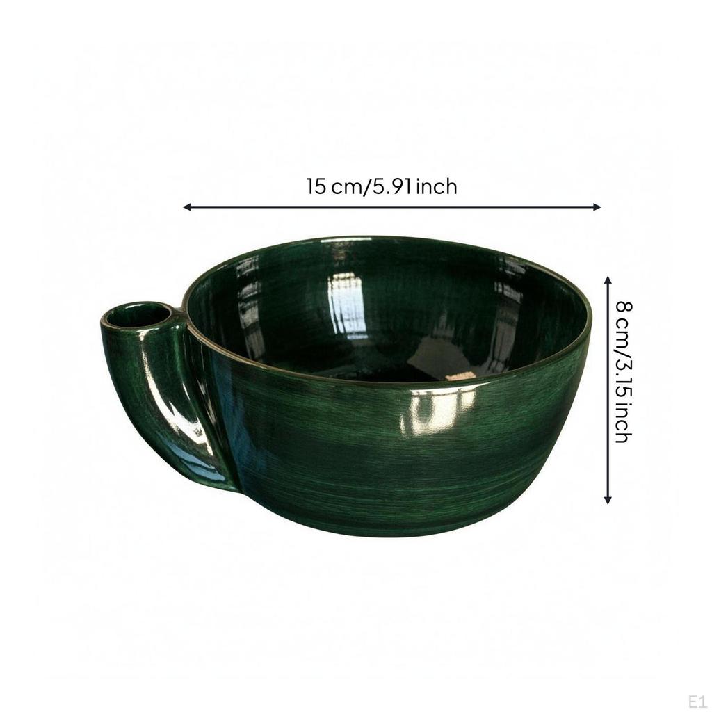 Drain Bowl Slotted Spout Layered Texture Dark Green