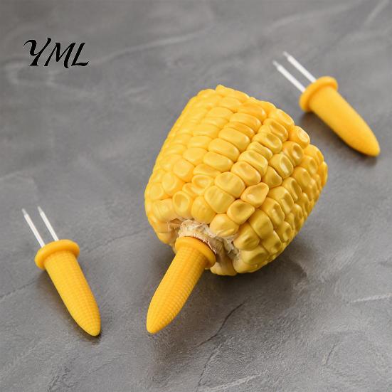 Stainless Steel Corn Holders Holders, Heat Resistant Shaped Handles, Double BBQ Pins Needle Skewers Set for Outdoor Camping And Home Barbecue