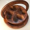 Blue Wooden Geometric Fruit Basket: Walnut Wood, Pakistani Dried Fruit, Free Shipping - Chinese Style