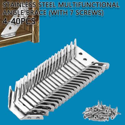 40pcs Furniture Corner Connector Set Metal Trapeziform Angle Bracket Triangle Corner Brace Chair Drawer Shelf Joint Support