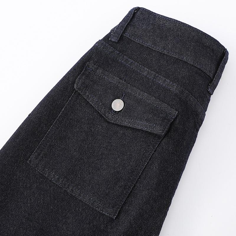 Autumn American-style denim high-waisted slightly pulled jeans for women's autumn and winter new Spice Girls slim-fitting without sticking to their