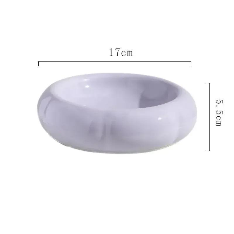 Cat Bowl Cute Ceramic Dual Purpose Grain Drinking Bowl Anti Overturning Can Head Plate Pet Double Layer Food Bowl Drinking Bowl
