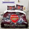 Arsenal F Custom Name Pattern Bedding,Quilt Set Quilt Cover Pillowcase Home Birthday Gift(1 * duvet cover + 2 * pillowcase, without core)