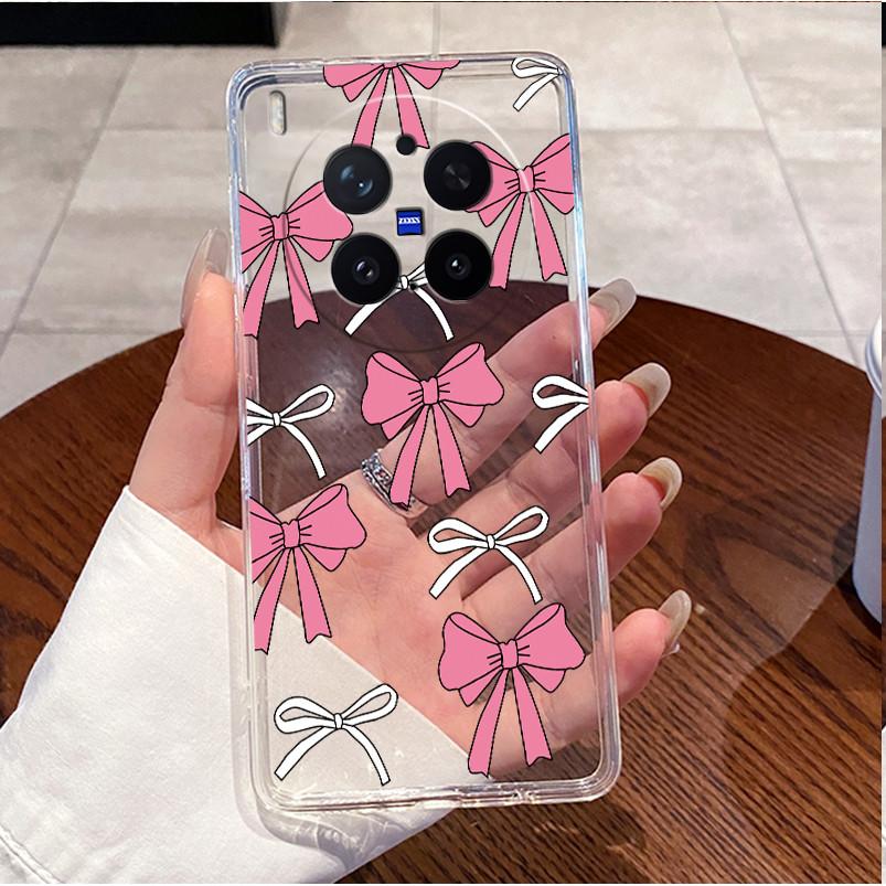 Green Fluffy Cartoon Rabbit Pattern Phone Case For Vivo X300 Pro Transparent TPU Soft Cover Shockproof Couple Protective Shell