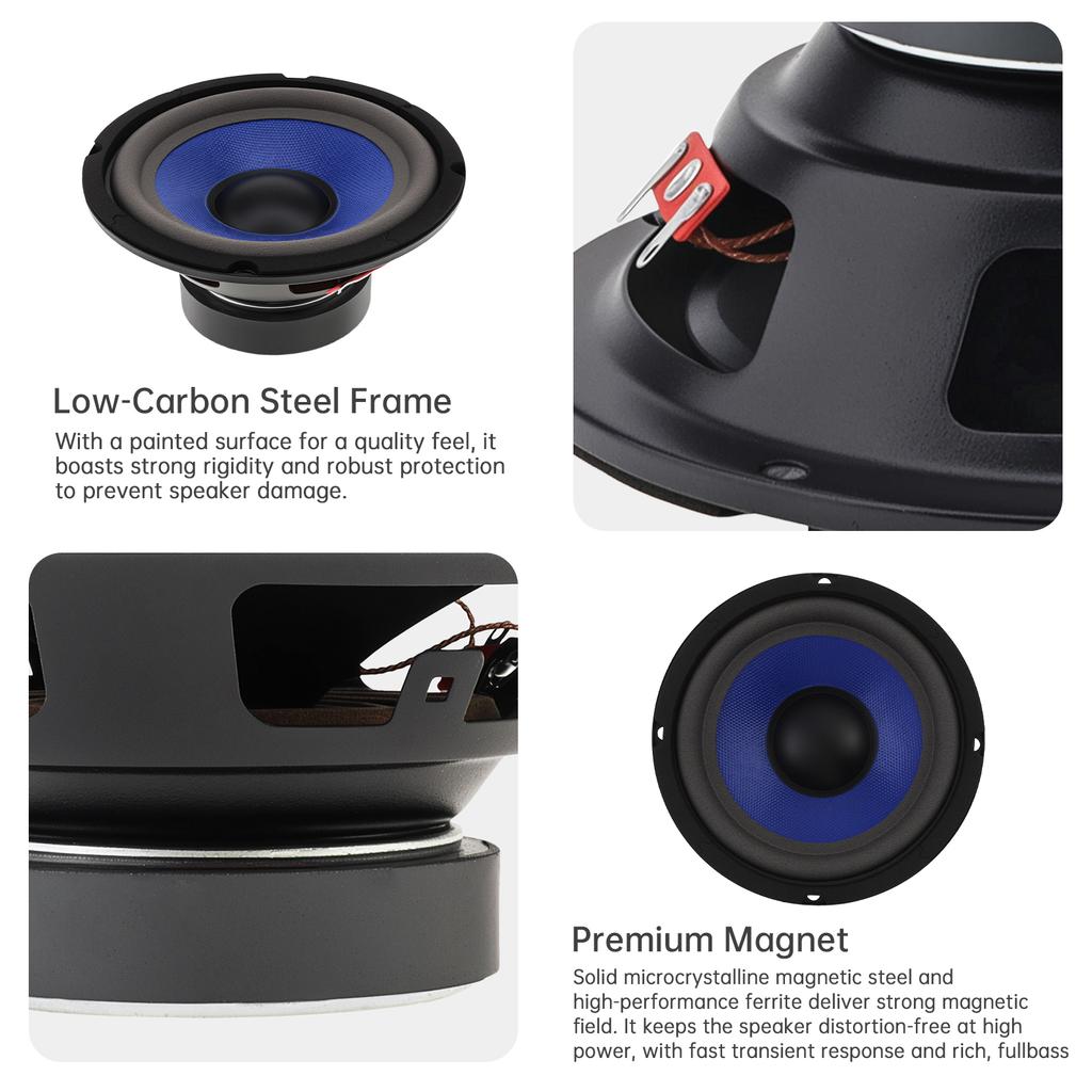 1 Stück 5 Zoll Lautsprecher Tieftöner Breiter Frequenzgang für Car Audio Heimkino