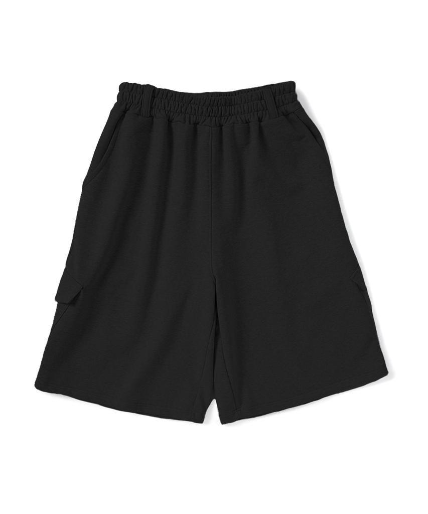 SUPERSUB Slant Cargo Wide Bermuda Shorts - Black