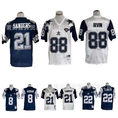 NFL Dallas Cowboys Retro Footballtrikot Netz Bestickt Sportuniform Herren Damen