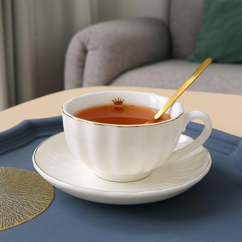 Couple Cups Ceramic Pumpkin Coffee Cup Gold Trim Elegant Tea Cups Light Luxury European Style Afternoon Tea Set Gift Giving