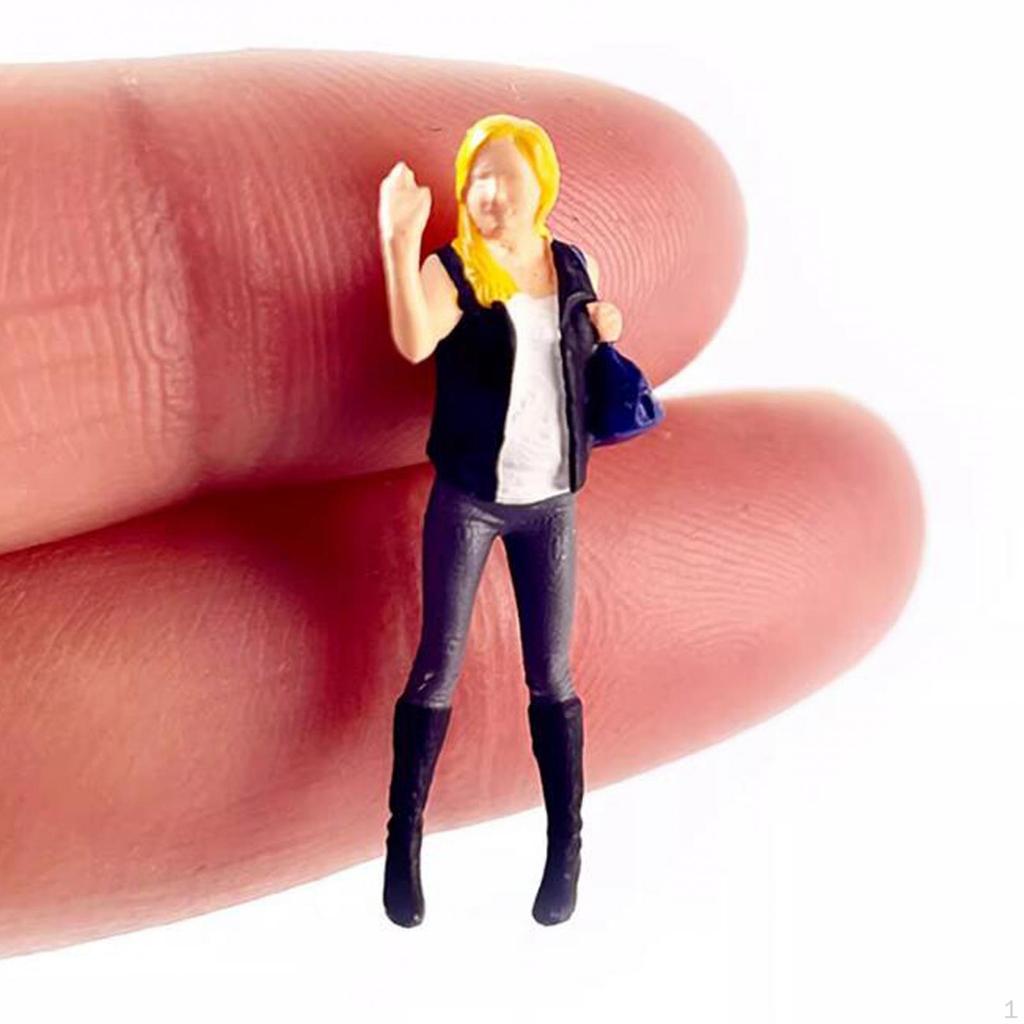 1/64 Figure Model Miniature Scene Collections Train Railway Layout Decoration Diorama Scenery Hand