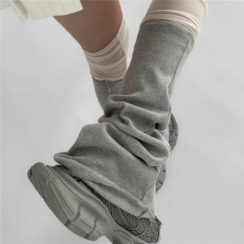 Cotton Patchwork Leg Warmers Long Tube Mid Tube Socks Korean Style Leg Warmers  Ballet Style