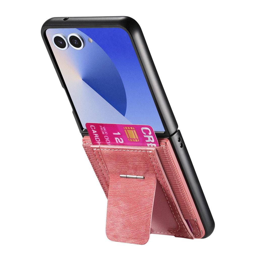 Samsung Z Flip 7/6 Leather Phone Case with Card Slot & Anti-Drop Foldable Screen Protection
