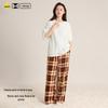 Unisex Flannel Pullover & Plaid Pants Set: Cozy Autumn/Winter Couple Pajamas